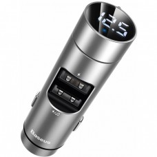 FM-модулятор (трансмиттер) Baseus Energy Column BS-01 (Bluetooth, MP3) c функцией зарядного устройства Silver