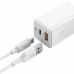Быстрое сетевое зарядное устройство Baseus GaN2 Quick Charger 45W Type-C + USB-A (с кабелем Type-C to Type-C на 60W) White