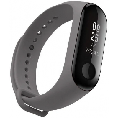 Силиконовый ремешок для фитнес браслета Xiaomi Mi Band 3/4 Dark Grey