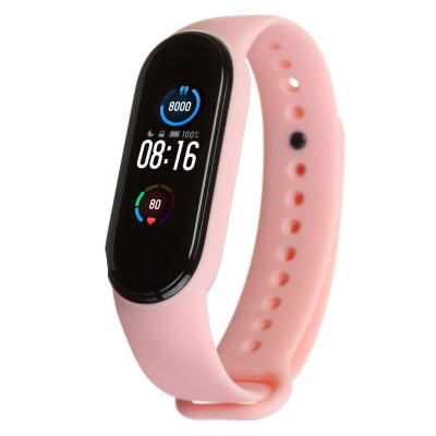 Силиконовый ремешок для фитнес браслета Xiaomi Mi Band 5 Pink