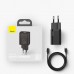 Сетевое зарядное устройство Baseus Si Quick Charger Power Delivery 20W Type-C ( c кабелем Type-C to IPhone Lightning 1m) black
