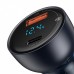Зарядное устройство в авто с быстрой зарядкой Baseus Particular Digital Display QC+PPS Dual Quick Charger 65W (с кабелем Type-C) Dark Gray