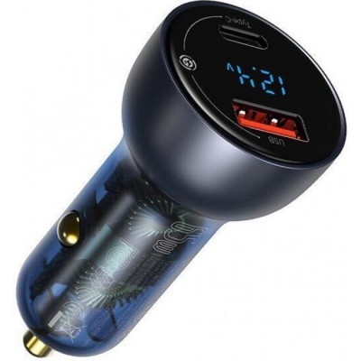 Зарядное устройство в авто с быстрой зарядкой Baseus Particular Digital Display QC+PPS Dual Quick Charger 65W Dark Gray