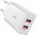 Сетевое зарядное устройство Baseus Speed Mini QC Dual U Quick Charger (QC3.0, 18W, 2USB) White
