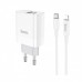 Сетевое зарядное устройство Hoco C80A Rapido PD+QC3.0 charger (с кабелем Type-C to Lightning) White
