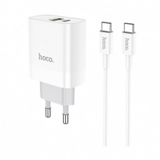 Сетевое зарядное устройство Hoco C80A Rapido PD+QC3.0 charger (с кабелем Type-C to Type-C) White
