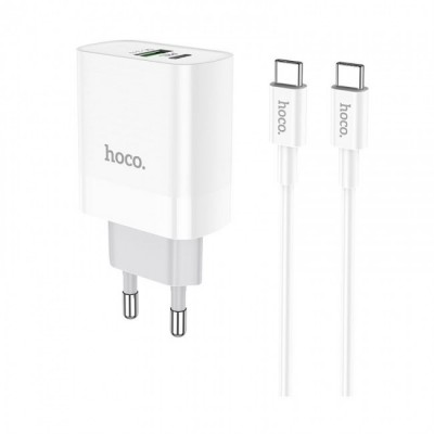 Сетевое зарядное устройство Hoco C80A Rapido PD+QC3.0 charger (с кабелем Type-C to Type-C) White