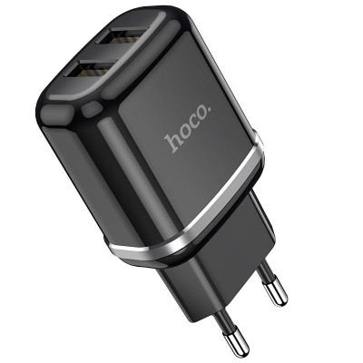 Сетевое зарядное устройство Hoco N4 Aspiring dual port charger (2USB, 2,4A) Black