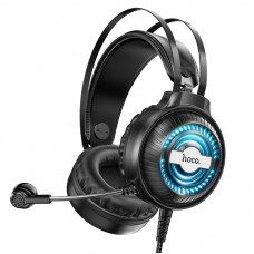Игровые наушники для ПК Hoco W101 с микрофоном и подсветкой Black