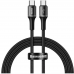 Кабель Type-C с оплеткой Baseus halo for Type-C PD2.0 60W 3A 1m Black