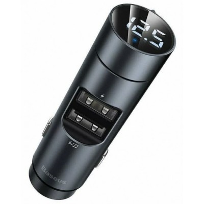 FM-модулятор (трансмиттер) Baseus Energy Column BS-01 (Bluetooth, MP3) c функцией зарядного устройства Dark Grey