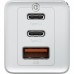 Быстрое сетевое зарядное устройство Baseus GaN2 Pro Quick Charger 65W (2 Type-C + USB-A) White