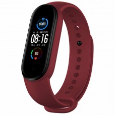 Силиконовый ремешок для фитнес браслета Xiaomi Mi Band 5 Wine Red