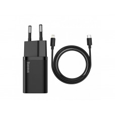 Сетевое зарядное устройство Baseus Si Quick Charger Power Delivery 20W Type-C ( c кабелем Type-C to IPhone Lightning 1m) black