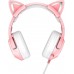 Наушники игровые Onikuma K9 Gaming Cat с микрофоном и Led подсветкой Pink
