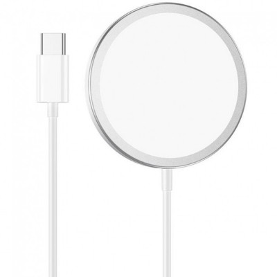 Беспроводная зарядка Hoco CW30 Pro Original series magnetic wireless fast charger Silver