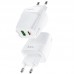 Сетевое зарядное устройство Hoco CA85A Bright (2ports USB, Type-C) PD20W+QC3.0 White