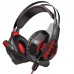 Игровые наушники Hoco W102 Cool tour с микрофоном и подсветкой Red