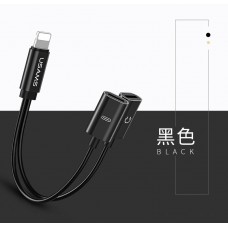 Переходник Usams US-SJ160 Adapter Cable Dual lightning 2 in 1 Black