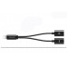 Переходник Usams US-SJ160 Adapter Cable Dual lightning 2 in 1 Black