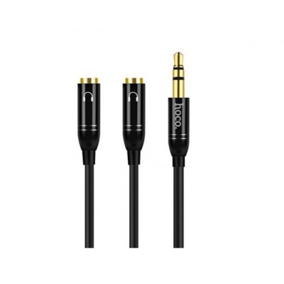 Кабель Hoco UPA06 AUX разветвлитель Tuneful series Black 
