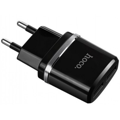 Сетевое зарядное устройство HOCO C12 2USB 2.4A Black