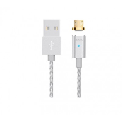 Кабель Hoco U16 magnetic adsorption microUSB Silver