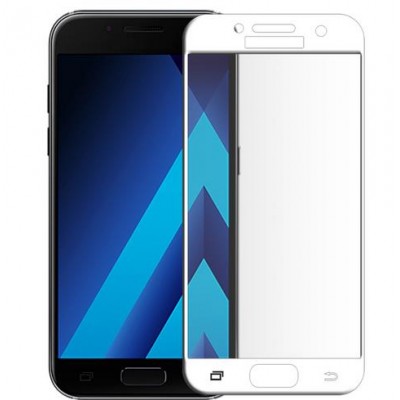 Защитное стекло Full Cover для Samsung Galaxy A3 2017 Белое