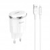 Сетевое зарядное устройство Hoco C37A Thunder c кабелем Lightning (1USB, 2.4A) White