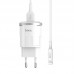 Сетевое зарядное устройство Hoco C37A Thunder c кабелем Lightning (1USB, 2.4A) White