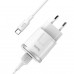 Сетевое зарядное устройство Hoco C37A Thunder c кабелем Type-C (1USB, 2.4A) White