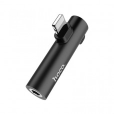 Переходник Hoco LS21 (с Lightning на Lightning и 3.5mm audio) Black