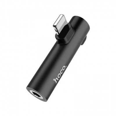 Переходник Hoco LS21 (с Lightning на Lightning и 3.5mm audio) Black