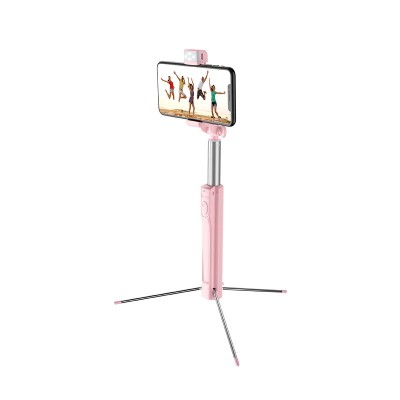 Монопод для селфи Hoco K10A Magnificent Bluetooth Pink