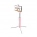 Монопод для селфи Hoco K10A Magnificent Bluetooth Pink