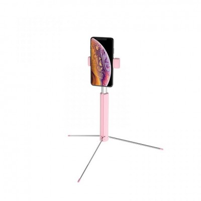 Монопод для селфи Hoco K10B Magnificent Bluetooth Pink