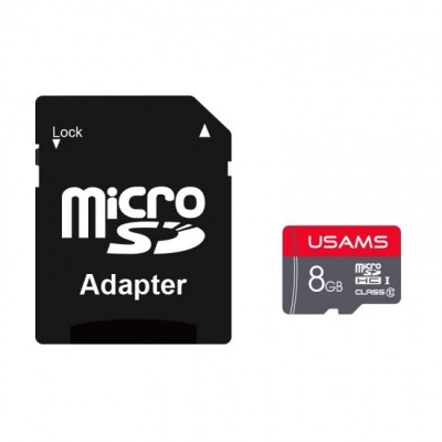 Карта памяти Micro SDHC Card с адаптером Usams US-ZB116 High Speed TF Card 8Gb