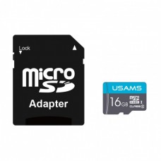 Карта памяти Micro SDHC Card с адаптером Usams US-ZB117 High Speed TF Card 16Gb