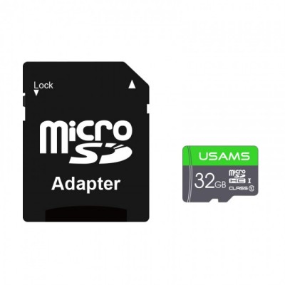 Карта памяти Micro SDHC Card с адаптером Usams US-ZB118 High Speed TF Card 32Gb