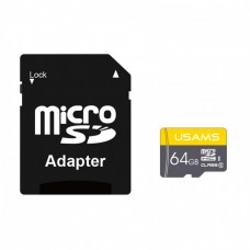 Карта памяти Micro SDHC Card с адаптером Usams US-ZB119 High Speed TF Card 64Gb