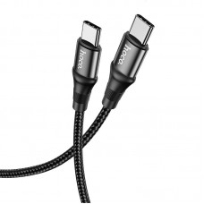 Кабель с оплеткой Hoco X50 Exquisito charging data cable Type-C to Type-C 100W (20V, 5A) 1M Black
