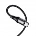 Кабель с оплеткой Hoco X50 Exquisito charging data cable Type-C to Type-C 100W (20V, 5A) 1M Black