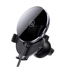 Автодержатель Usams US-CD164 с беспроводной зарядкой на решетку дефлектор Ultra-Slim Magnetic Car Wireless Charger 15W black