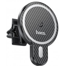 Автодержатель Hoco CA85 с беспроводной зарядкой в дефлектор Ultra-fast magnetic wireless charging car holder for IPhone 12 Series black