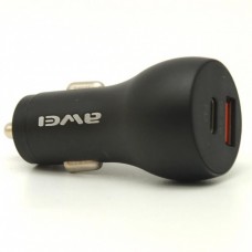 Автомобильное зарядное устройство Awei C-822 (QC3.0+PD) Black