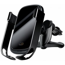 Автодержатель Baseus Rock-solid Electric Holder с беспроводной зарядкой Black