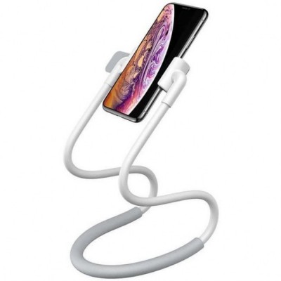 Универсальный держатель для смартфона на шею Baseus New Neck-Mounted Lazy Bracket White