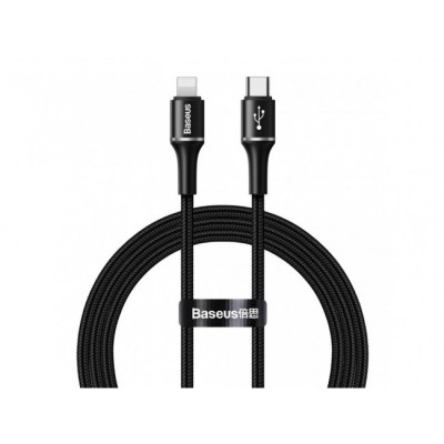 Кабель с оплеткой Baseus halo data cable Type-C to Lightning PD 18W 1m Black