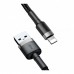 Кабель с оплеткой для iPhone Baseus Cafule USB for lightning 2.4A 1m Black