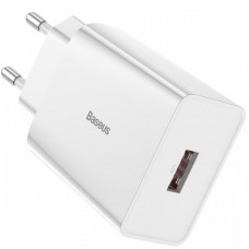 Сетевое зарядное устройство Baseus Speed Mini QC single U Quick Charger (QC3.0, 18W, 1USB) White